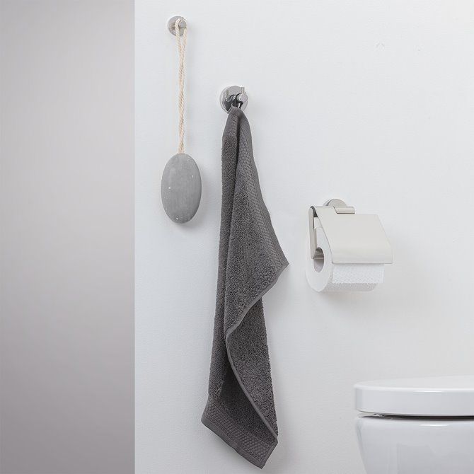 Boston Toiletrolhouder met klep RVS gepolijst