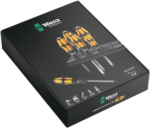 932/918/6 Schraubendrehersatz Kraftform Wera: Der Schraubmeißel   Rack