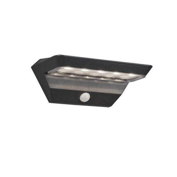 Wand lamp, Mendozaincl. 1 x LED,SMD,5,0 Watt,3000K,200 Lm.Armatuur Kunststof, AntracietL 22,0cm, H 9,0cm, ? 12,0cmWerkt op batterijen,IP44,Solar,ErP 2
