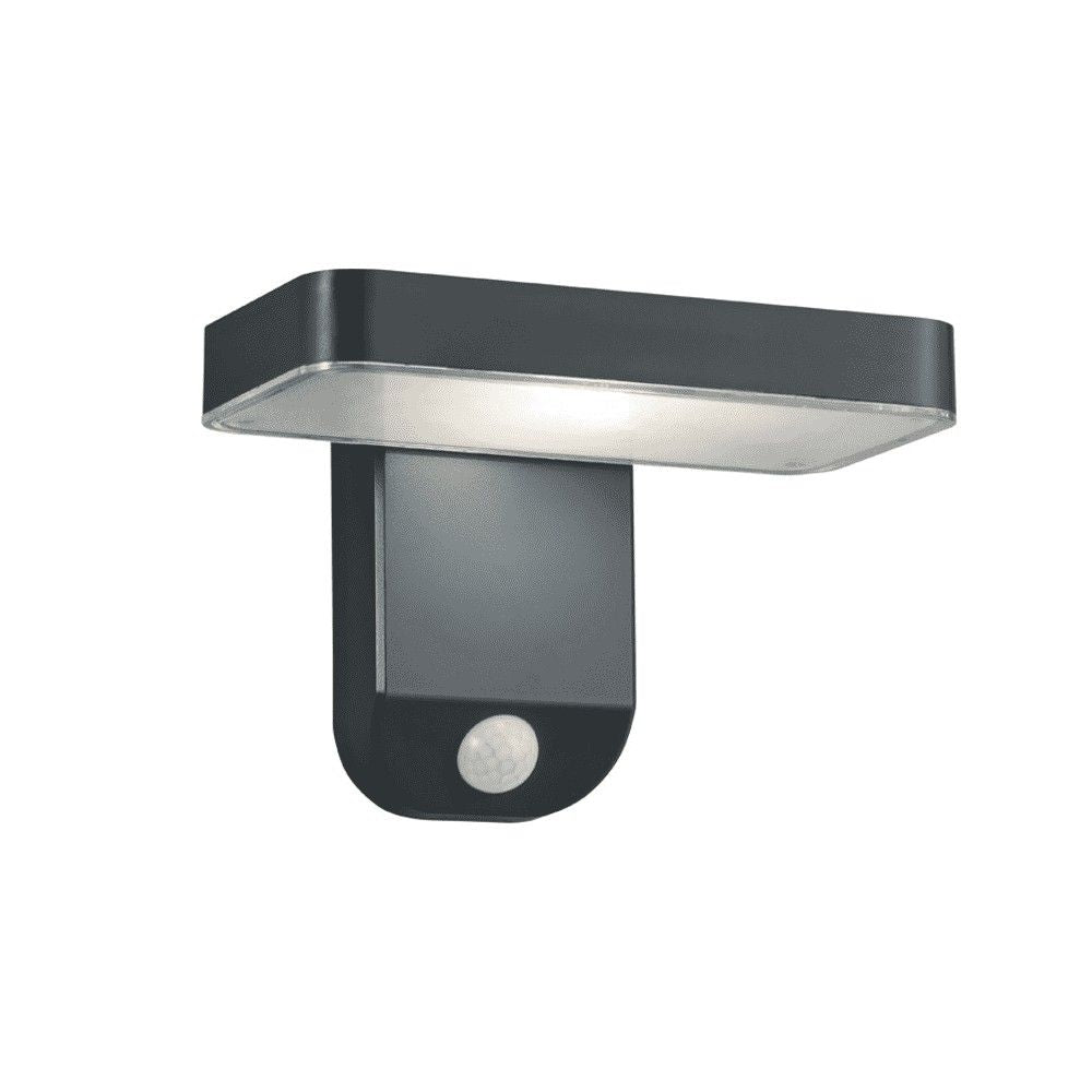 Wand lamp, Esquelincl. 1 x LED,SMD,4,5 Watt,3000K,290 Lm.Armatuur Kunststof, AntracietL 18,0cm, H 12,0cm, ? 13,0cmBewegingssensor,Werkt op batterijen,