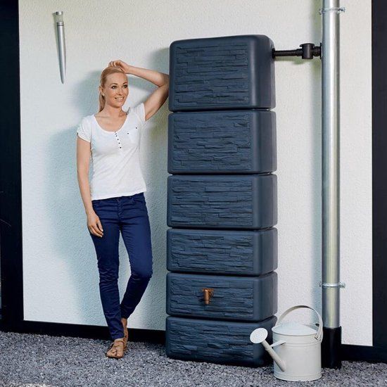 Slim wandtank 300 l. stone decor antraciet l.58xb.37xh.182 k
