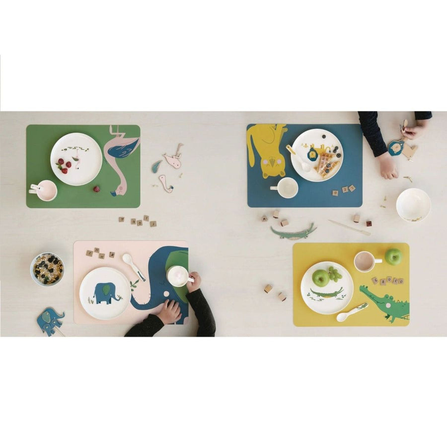 placemat, Emma elephant 46 x 33 cm, leather optic