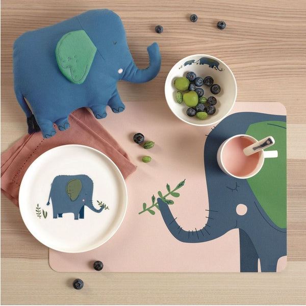placemat, Emma elephant 46 x 33 cm, leather optic