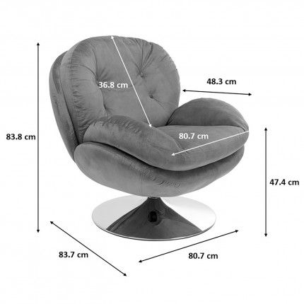 Swivel Armchair Cosy Blue