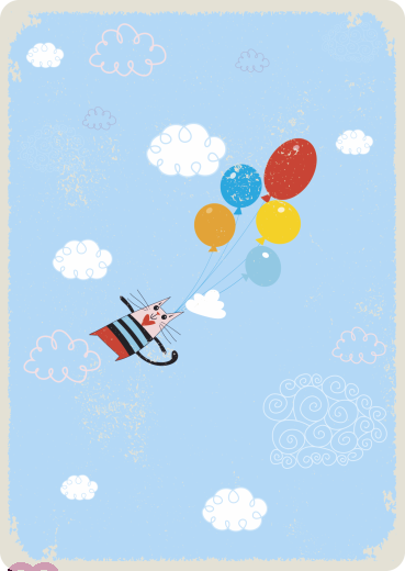Cat On Balloons