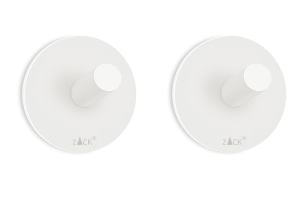Duplo Handdoekhaken, Set/2, Rond,  4,5 Cm, Wit