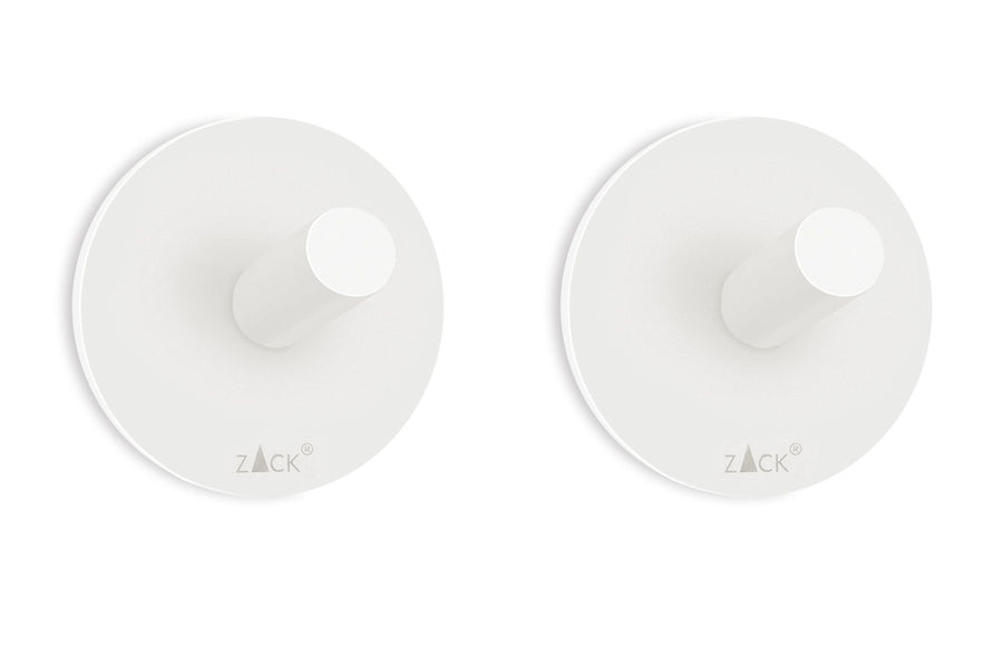 Duplo Handdoekhaken, Set/2, Rond,  4,5 Cm, Wit