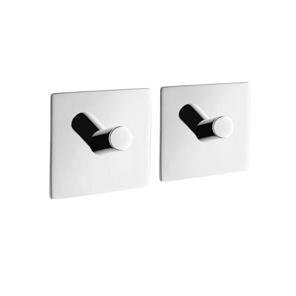 Duplo Handdoekhaak, Set/2, Vierkant, Hoogglanzend