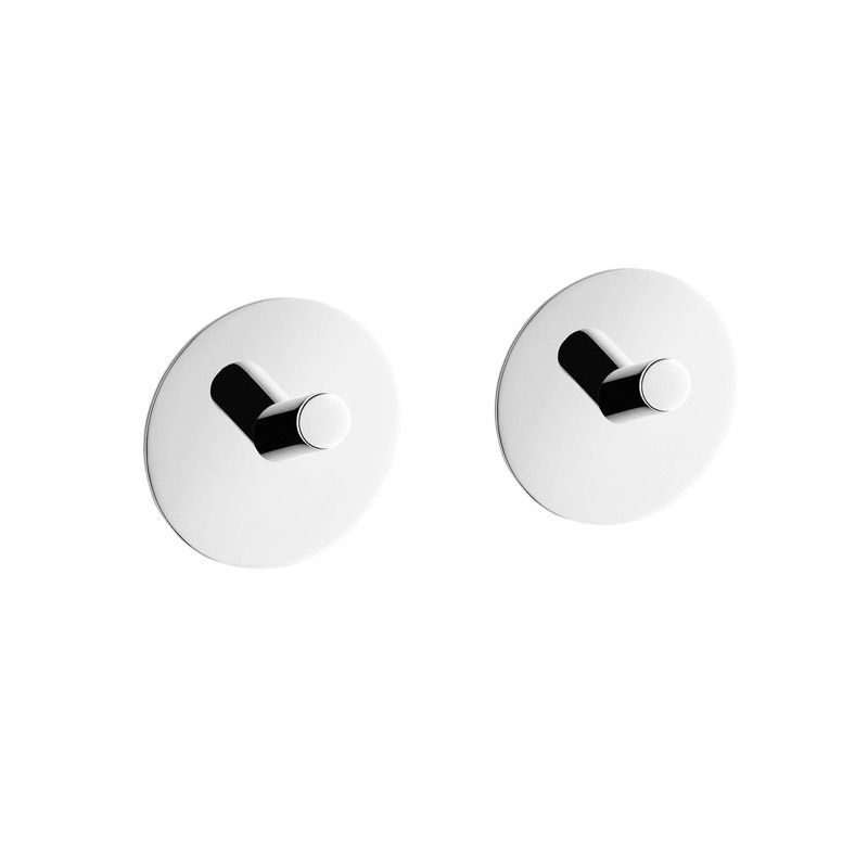 Duplo Handdoekhaak, Set/2, Rond, Hoogglanzend