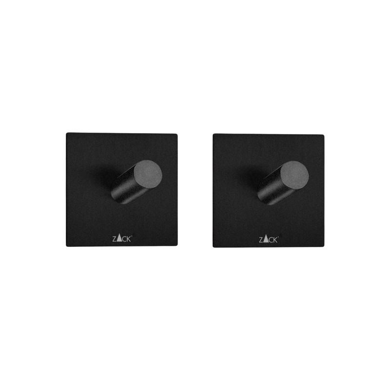 Duplo Handdoekhaken, Set/2 Vierkant, 4,2 Cm, Zwart