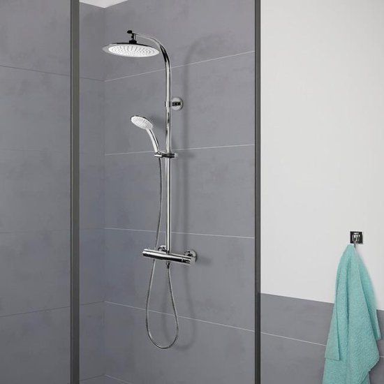 Doucheset style met thermostaat wit/chroom