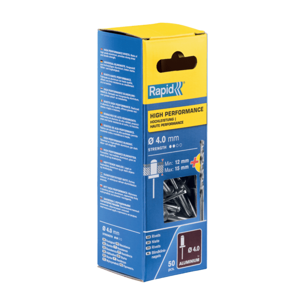 Rapid rivet ø 4x18mm alu met drill (50)
