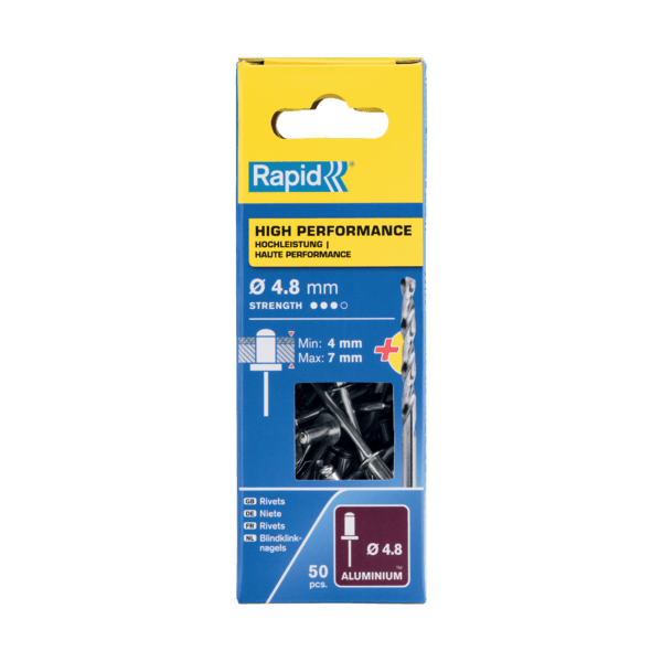 Rapid rivet ø 48x10mm alu met drill (50)