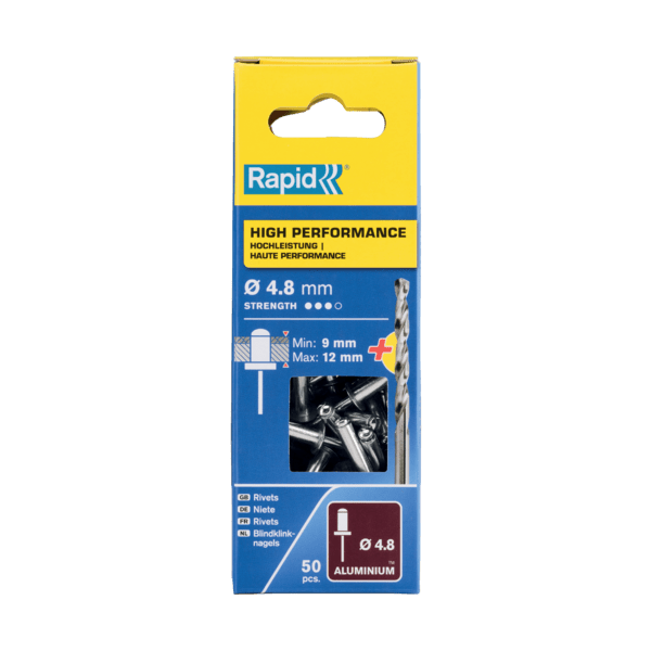 Rapid rivet ø 48x16mm alu met drill (50)