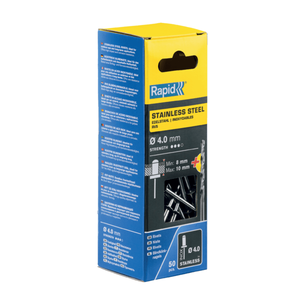 Rapid rivet ø 4x14mm rvs met drill (50)