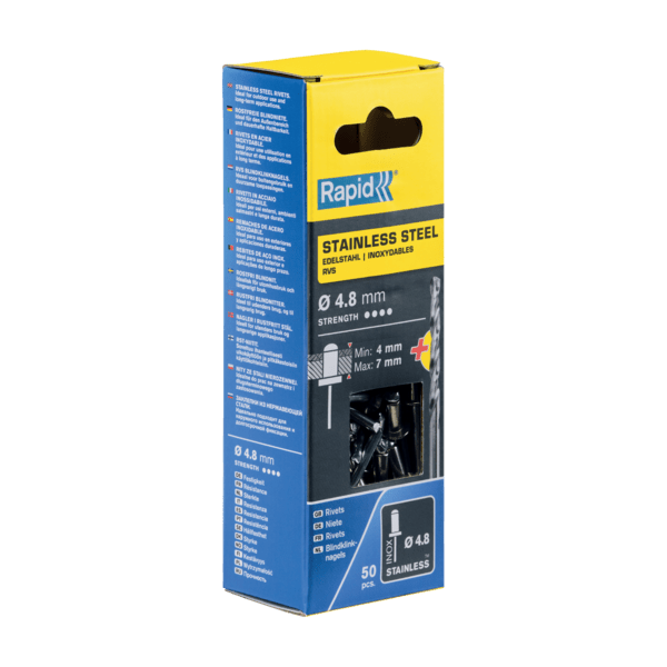 Rapid rivet ø 48x10mm rvs met drill (50)