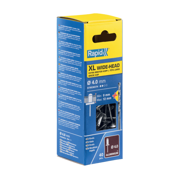 Rapid Blindklinknagels XL Ø 4 x 16 mm incl. Boor 40 st., Box