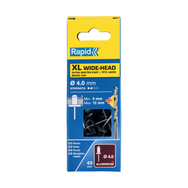 Rapid Blindklinknagels XL Ø 4 x 16 mm incl. Boor 40 st., Box