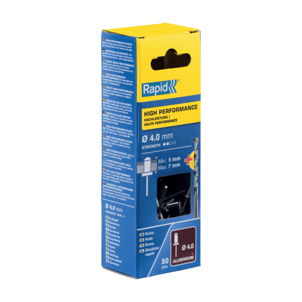 Rapid Blindklinknagels High Performance Ø 4 x 10 mm incl. Boor 50 st., Box