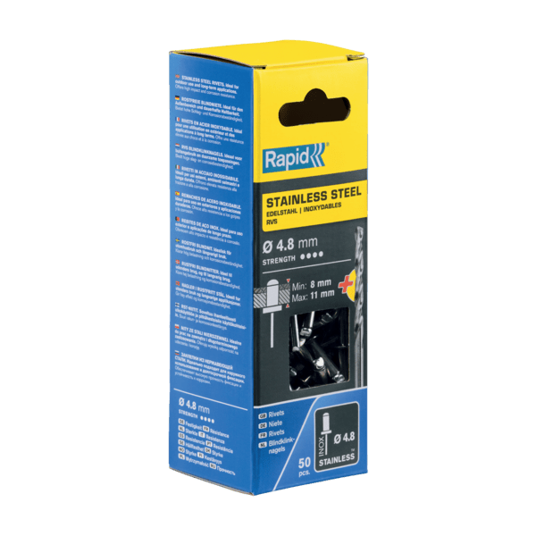 Rapid Blindklinknagels RVS Ø 4,8 x 14 mm incl. Boor 50 st., Box