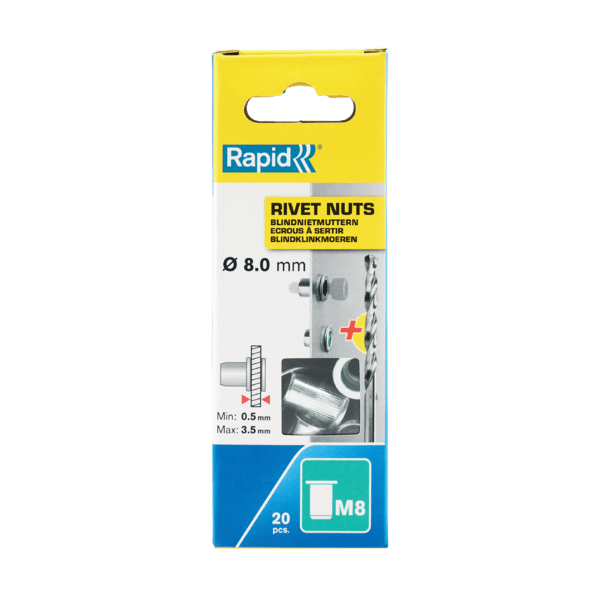 Rapid Blindklinkmoeren M8 incl. Boor 20 st., Box