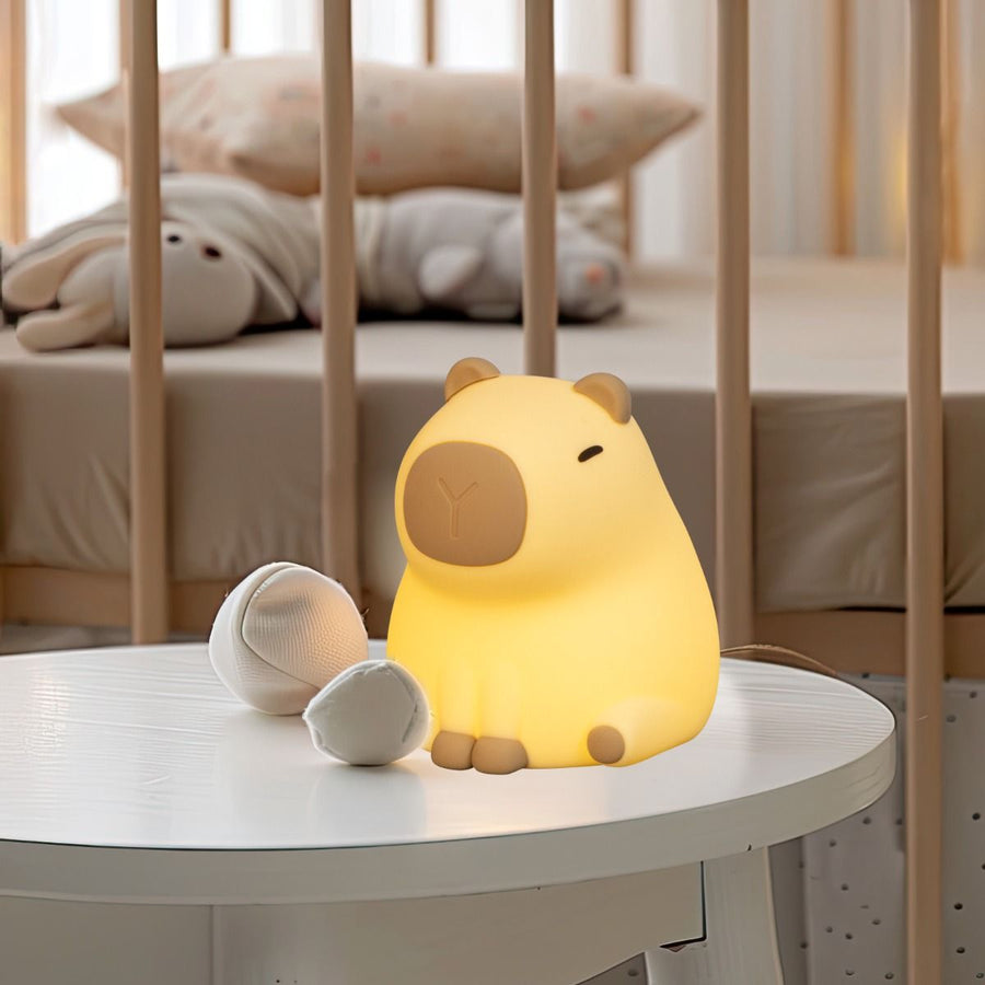 table light, night light, Piggy | 1x LED 0,5 W  + 0,5W RGB Incl. | brown
