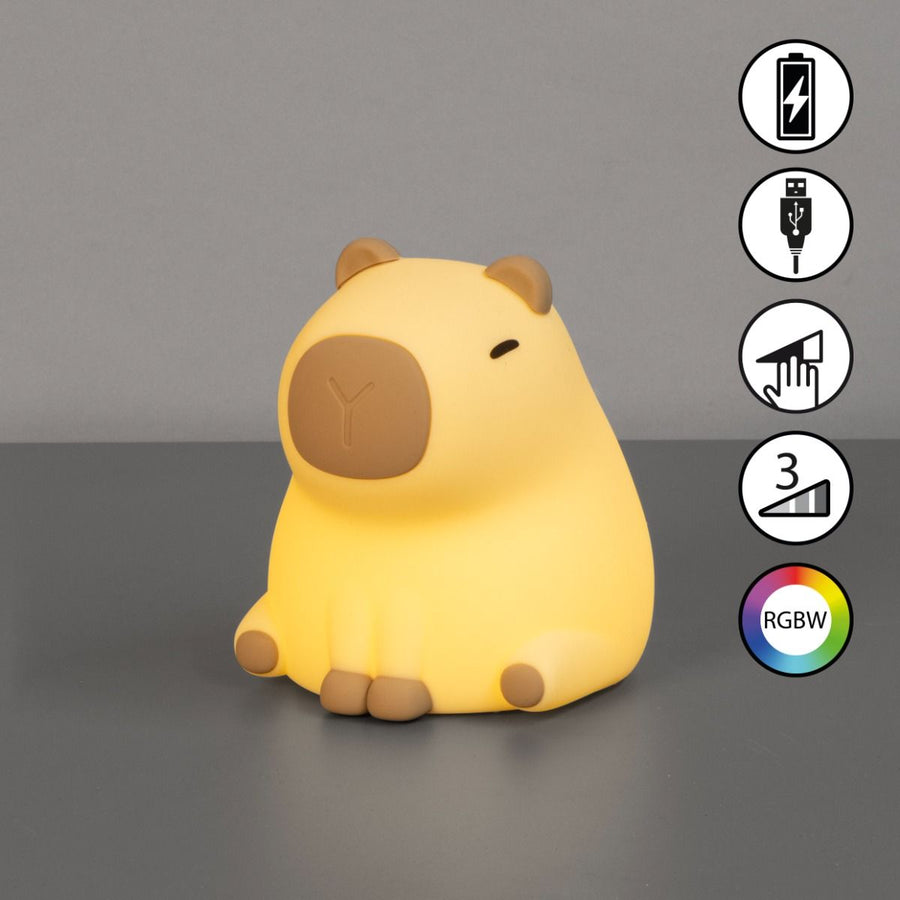 table light, night light, Piggy | 1x LED 0,5 W  + 0,5W RGB Incl. | brown