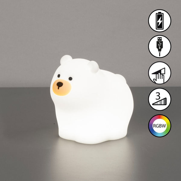 table light, night light, Knut | 1x LED 0,4 W  + 0,3W RGB Incl. | white