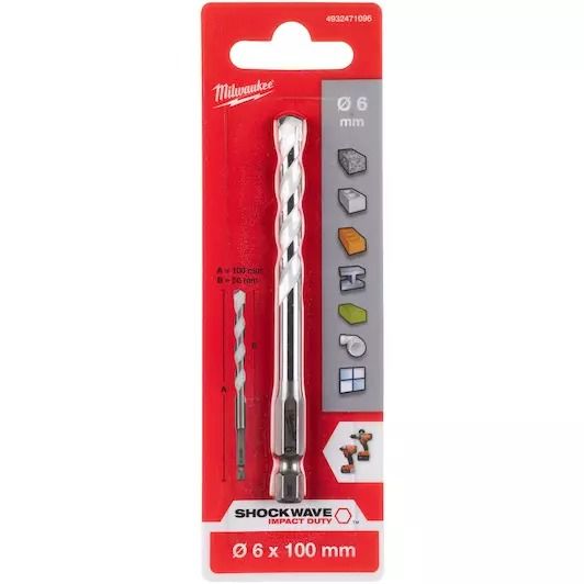 Multi materiaalboor shockwave 6 x 100 mm