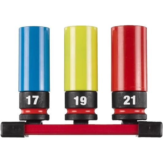 Shockwave 1/2 slagmoer doppenset met sleeve 17/19/21 mm