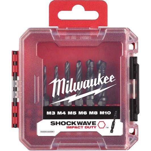 Shockwave 3-in-1 draadtapper hex hss-g 6-delige set in packout ready box