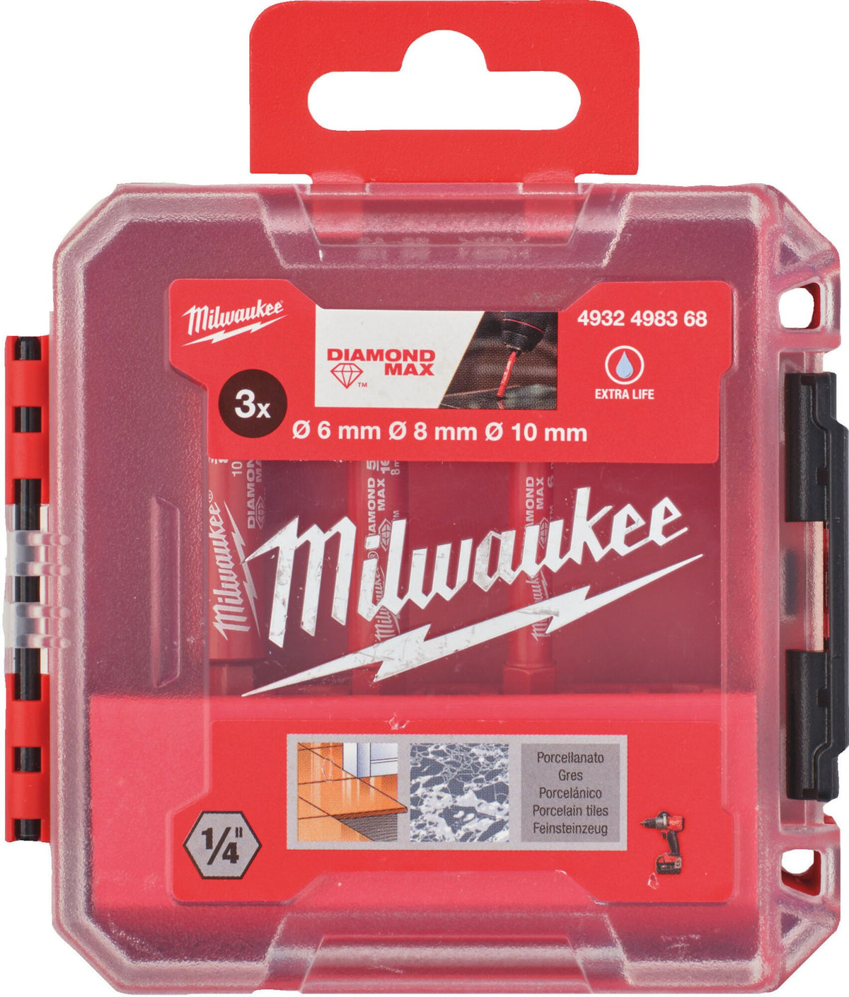 Diamantboren diamond max plus hex nat/droog set packout ready box (6/8/10 mm)