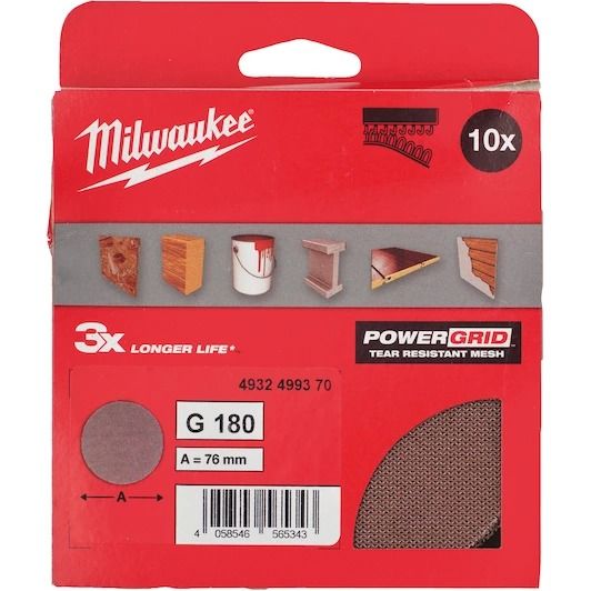 Schuurgaas 76mm g180 (10 stuks)