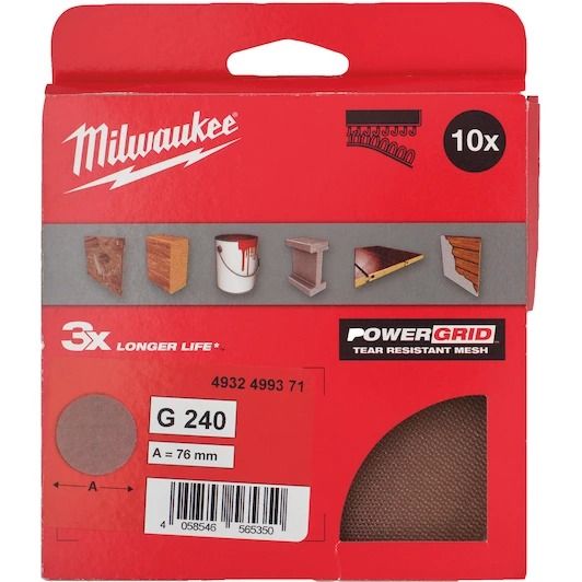 Schuurgaas 76mm g240 (10 stuks)