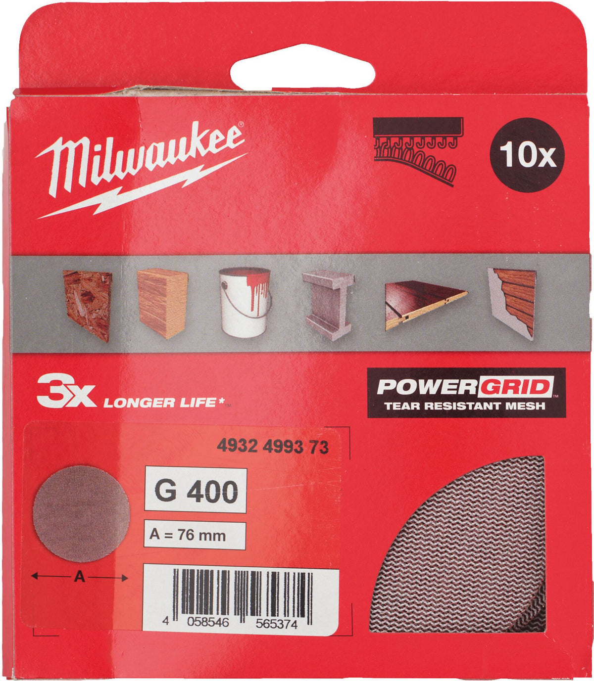 Schuurgaas 76mm g400 (10 stuks)