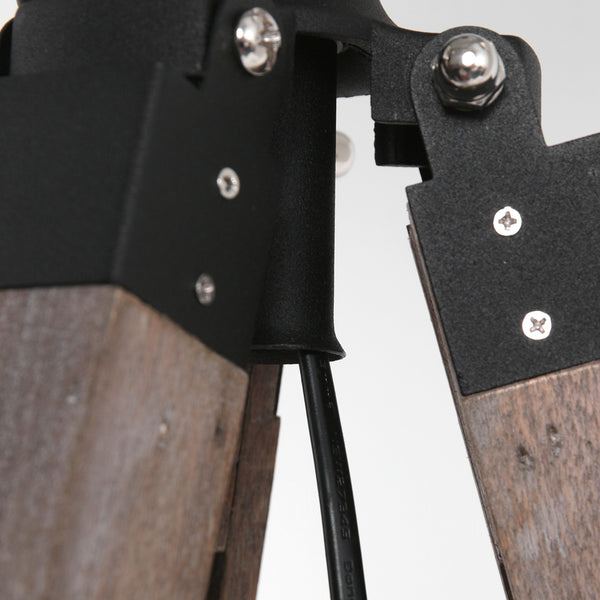 Vloerlamp triek 4098zw met naturel/zwart bamboe kap ø40 cm