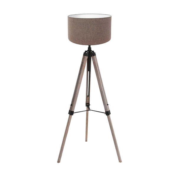Vloerlamp triek 4099zw met grijs linnen kap ø40 cm