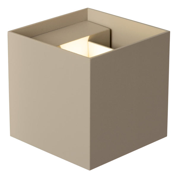 Lucide ARMIN dimbare LED-wandspot voor de badkamer 2 × 3,5 W, 2200–3000 K, IP65, taupe