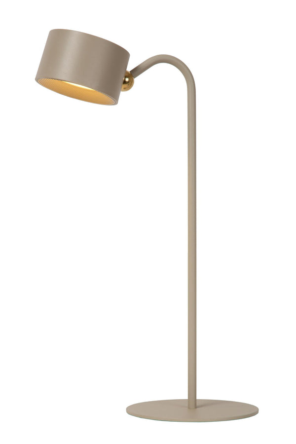 Lucide JOLAN oplaadbare LED-bureau-, klem- en wandlamp met dimfunctie 3,5 W, 2700–5700 K, taupe