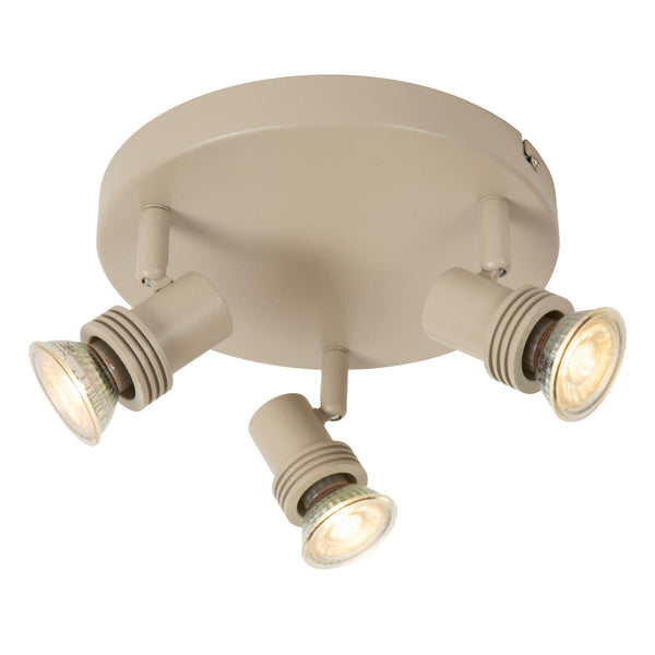 Lucide KIANTI plafondspot Ø 21 cm, 3 × GU10, taupe