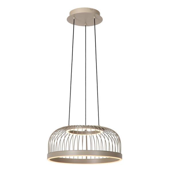 Lucide RIXANNE dimbare LED-hanglamp met 3 dimstanden, Ø 40 cm, 22 W, 2200–4000 K, taupe