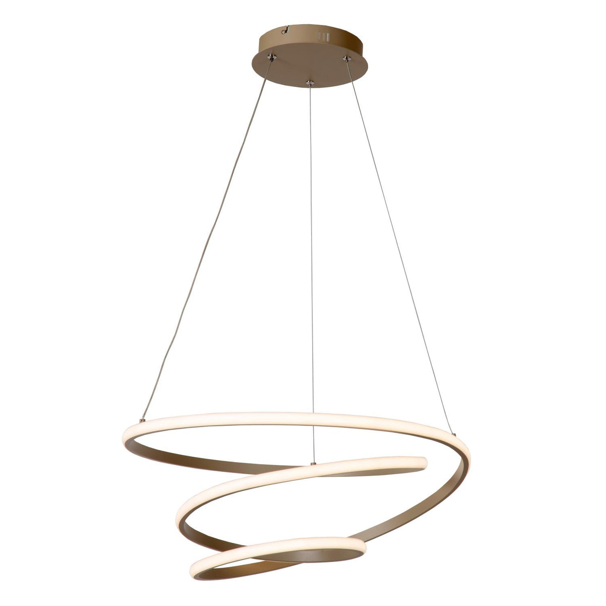 Lucide ESPIRAL dimbare LED-hanglamp 40 W, 2700–4000 K, taupe