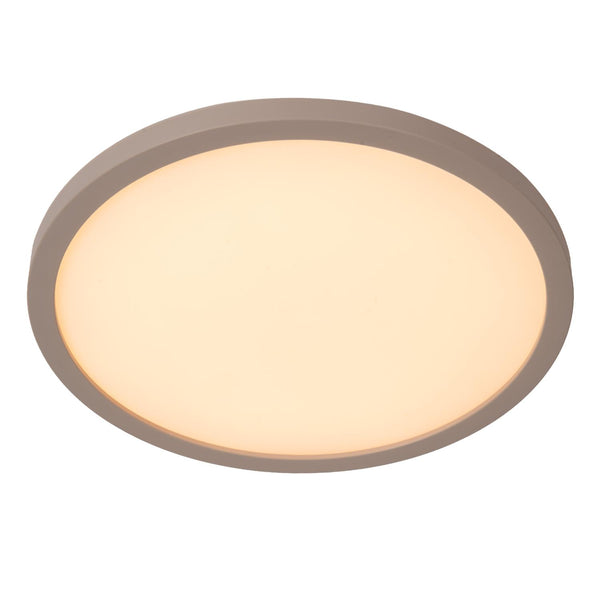 Lucide RINUS LED-plafondlamp voor de badkamer Ø 30 cm, 18 W, 2200–3000 K, IP44, opaal