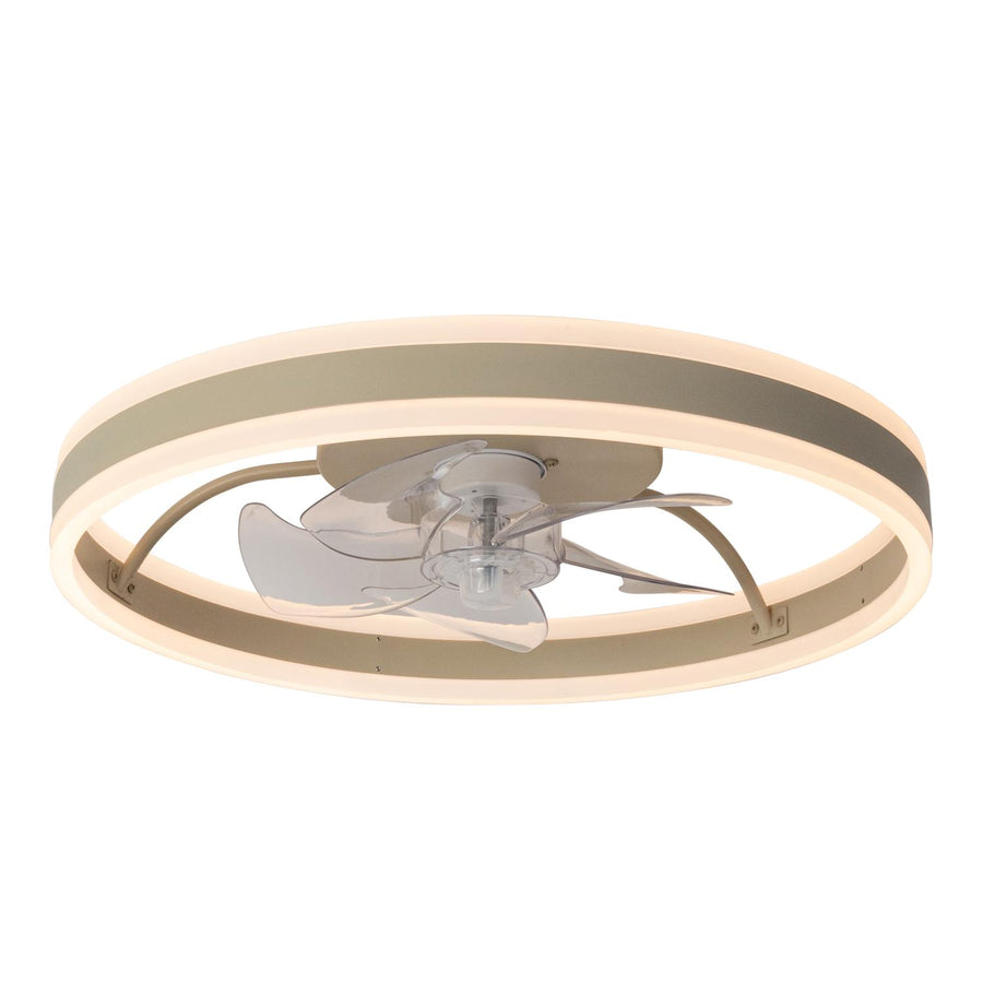 Lucide KARRUSEL dimbare LED-plafondventilator met lamp Ø 50 cm, 36 W, 2200–2700 K, taupe