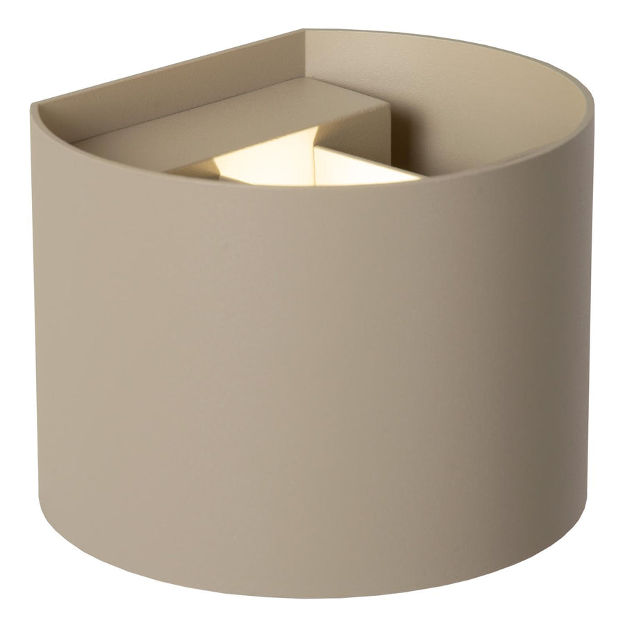 Lucide ARMIN dimbare LED-wandspot voor de badkamer 2 × 3,5 W, 2200–3000 K, IP65, taupe