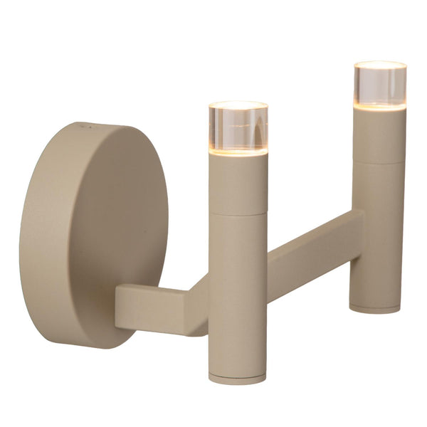 Lucide WELLINGTON dimbare LED-wandlamp 2 × 3 W, taupe