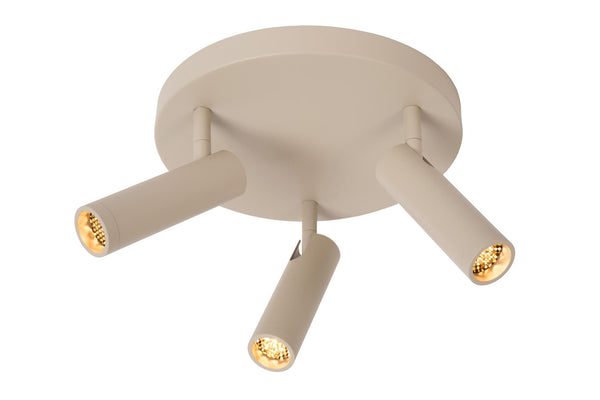 Lucide GRADO plafondspot Ø 25 cm, 3 × GU10, taupe
