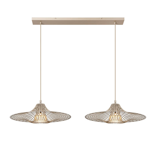 Lucide ELLIS hanglamp 2 × E27, taupe