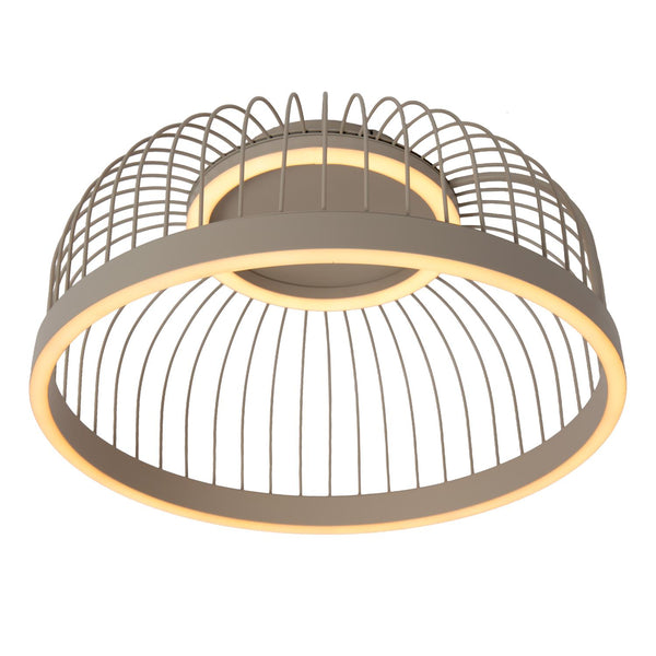 Lucide RIXANNE dimbare LED-plafondlamp met 3 dimstanden, Ø 39 cm, 22 W, 2200–4000 K, taupe