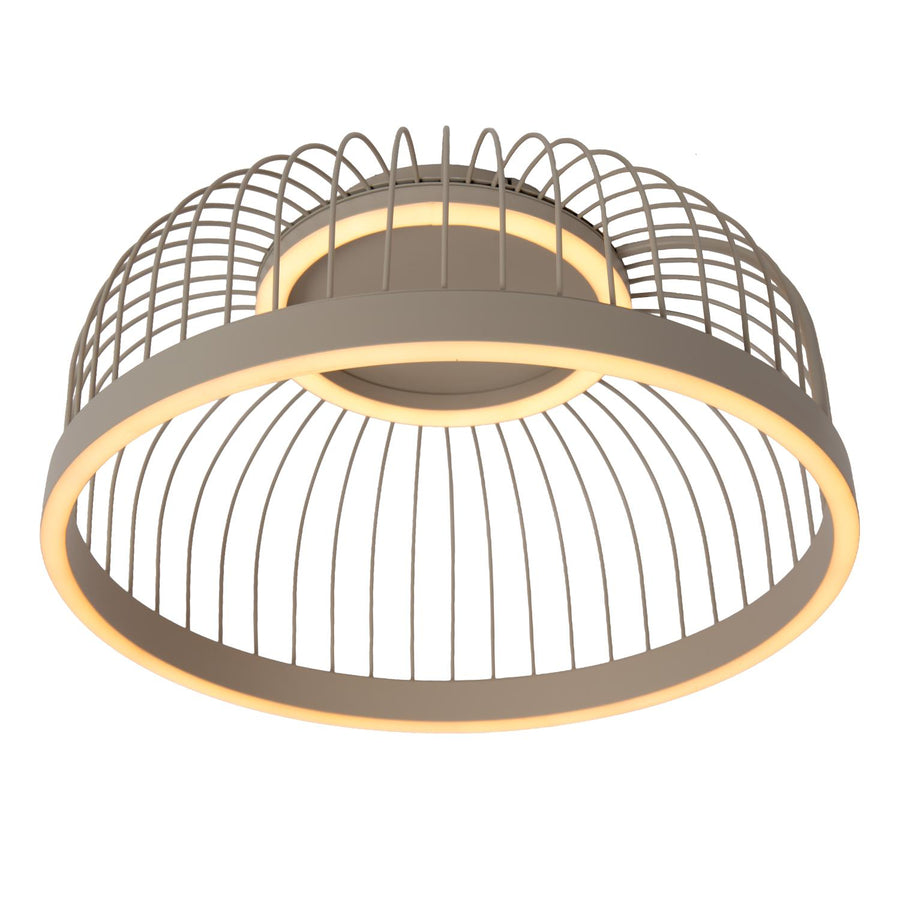 Lucide RIXANNE dimbare LED-plafondlamp met 3 dimstanden, Ø 39 cm, 22 W, 2200–4000 K, taupe
